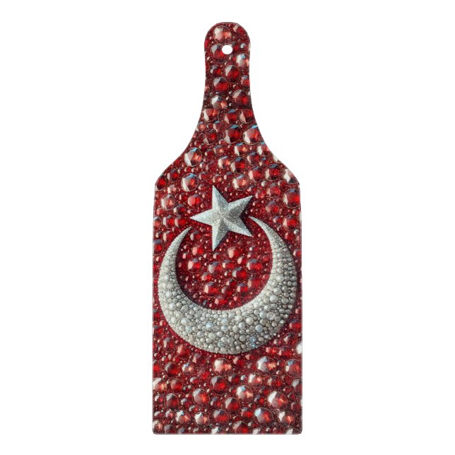 Planche À Découper Pagaie à découper en verre Couleurs turques (Devant)