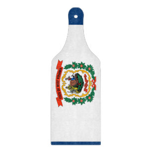 Planche À Découper Pagaie à découper en verre drapeau de la Virginie-