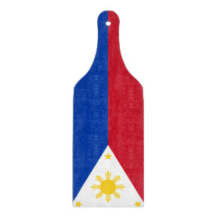 Planche À Découper Pagaie à découper en verre, drapeau des Philippine