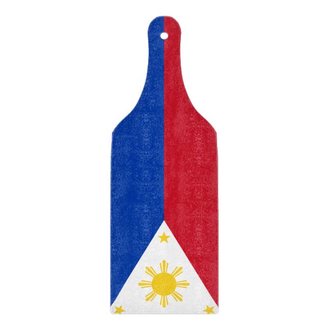 Planche À Découper Pagaie à découper en verre, drapeau des Philippine (Devant)