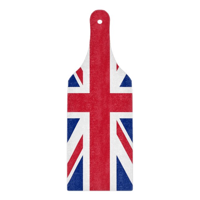 Planche À Découper Pagaie à découper en verre - drapeau du Royaume-Un (Devant)