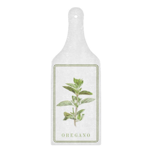 Planche À Découper Pagaie de coupe en verre OREGANO FRAIS (Devant)