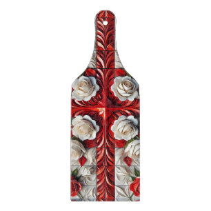 Planche À Découper Pagaie de table à découper en verre Anglais Rose D