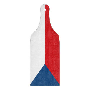 Planche À Découper Pagaie en verre avec drapeau de Czechia