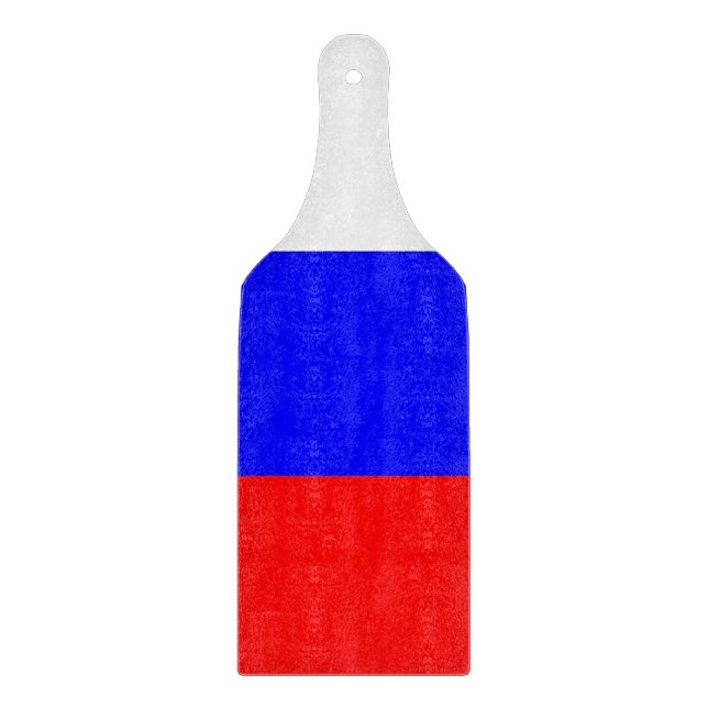 Planche À Découper Pagaie en verre avec drapeau de la Russie (Devant)