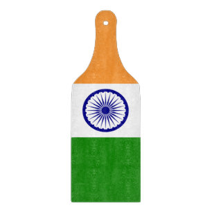 Planche À Découper Pagaie en verre avec drapeau de l'Inde
