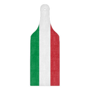 Planche À Découper Pagaie en verre avec drapeau d'Italie
