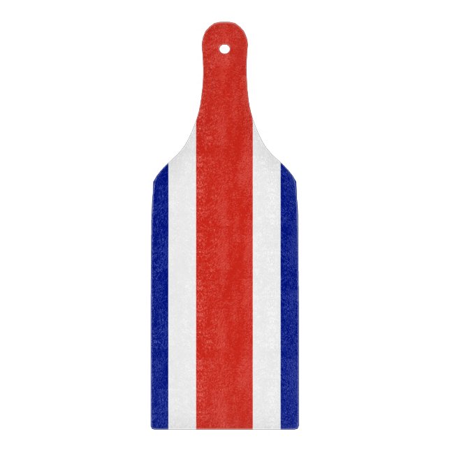 Planche À Découper Pagaie en verre avec drapeau du Costa Rica (Devant)