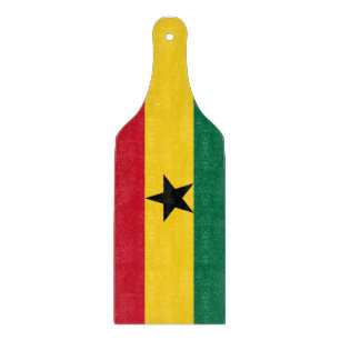 Planche À Découper Pagaie en verre avec drapeau du Ghana