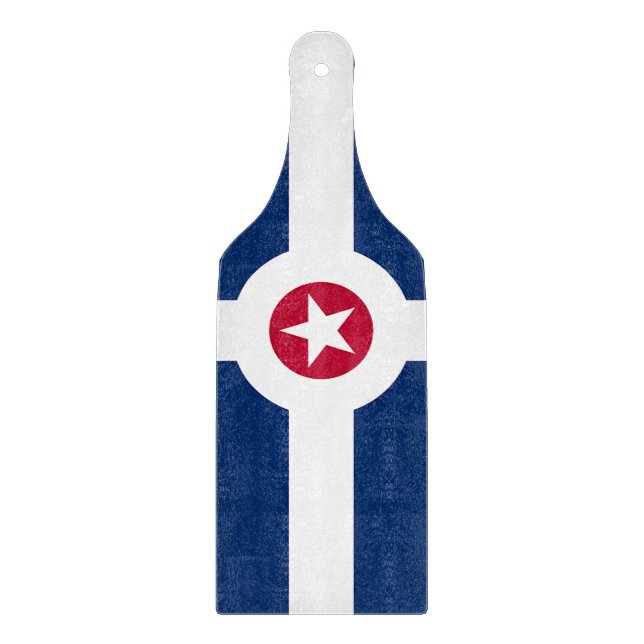 Planche À Découper Pagaie en verre avec drapeau Indianapolis (Devant)