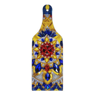 Planche À Découper Pagaie en verre Couleurs roumaines
