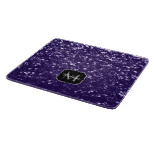 Planche À Découper Paillettes de violet ultra foncé en violet paillet