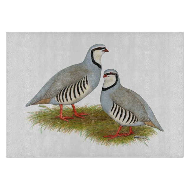 Planche À Découper Paire de perdrix de Chukar (Devant)