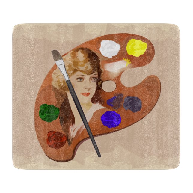 Planche À Découper Palette d'artiste d'apparence vintage (Devant)