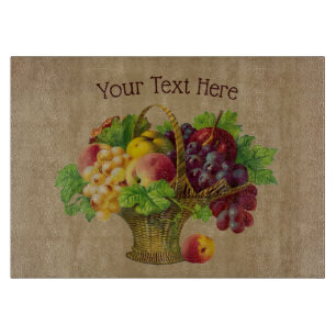 Planche À Découper Panier de fruits Art Vintage personnalisé  