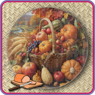 PLANCHE À DÉCOUPER - Panier débordant de fruits et
