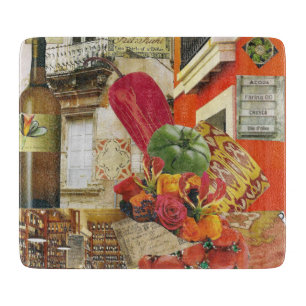 Planche À Découper Panneau de coupe en verre avec poivre chili