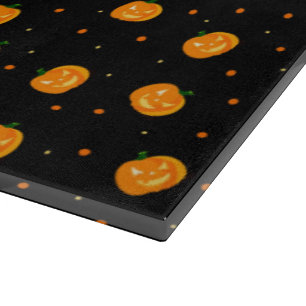 Planche À Découper Panneau de coupe en verre de pluie citrouille