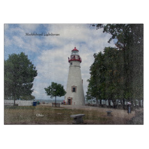 Planche À Découper Panneau de coupe en verre du phare de Marblehead