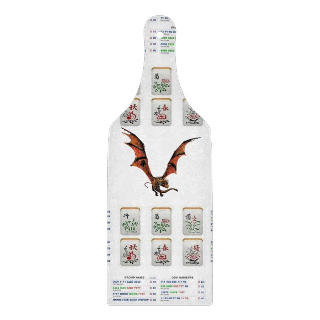 Planche À Découper Panneau de coupe en verre Mahjong (Devant)