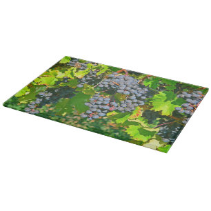 PLANCHE À DÉCOUPER PANNEAU DE COUPE EN VERRE, "RAISONS SUR LA VIGNE"