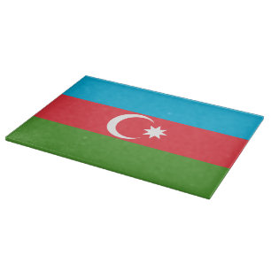 Planche À Découper Panneau de découpe en verre avec Drapeau d'Azerbaï