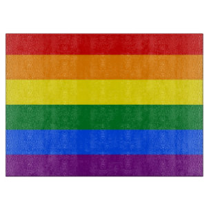 Planche À Découper Panneau de découpe en verre avec drapeau de fierté