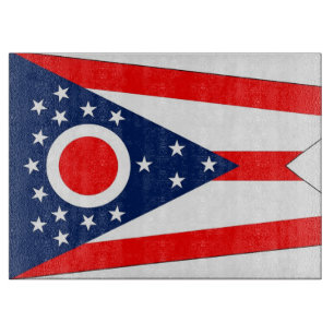 Planche À Découper Panneau de découpe en verre avec Drapeau de l'Ohio