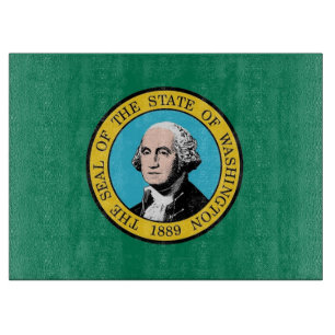 Planche À Découper Panneau de découpe en verre avec Drapeau de Washin