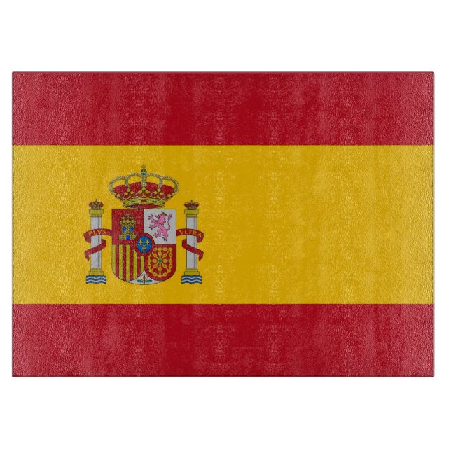 Planche À Découper Panneau de découpe en verre avec Drapeau d'Espagne (Devant)