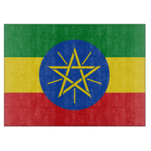 Planche À Découper Panneau de découpe en verre avec Drapeau d'Ethiopi