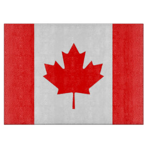 Planche À Découper Panneau de découpe en verre avec Drapeau du Canada