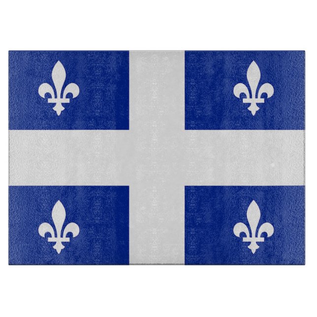 Planche À Découper Panneau de découpe en verre avec Drapeau du Québec (Devant)