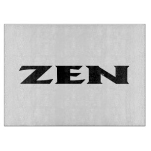 Planche À Découper Panneau de découpe en verre blanc noir zen
