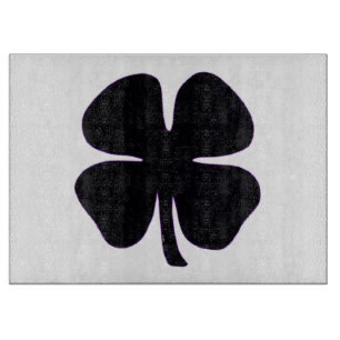 Planche À Découper Panneau de découpe en verre Clover noir