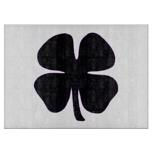 Planche À Découper Panneau de découpe en verre Clover noir (Devant)