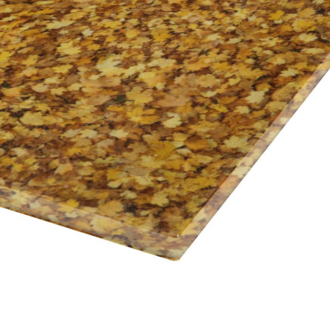 Planche À Découper Panneau de découpe en verre de feuilles d'automne (Coin)