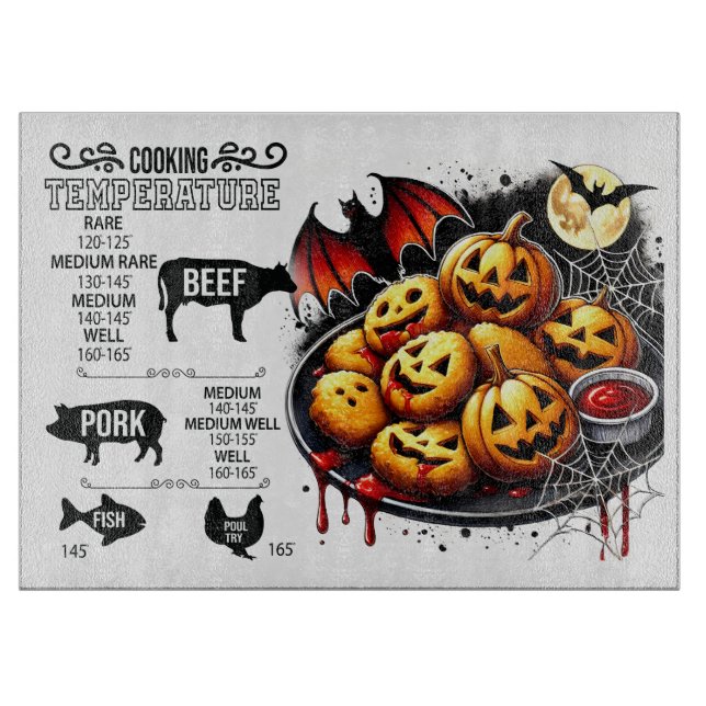 Planche À Découper Panneau de découpe en verre éffrayant pour cuisine (Devant)
