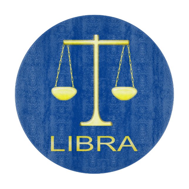 Planche À Découper Panneau étoile Balance dorée de Libra (Devant)