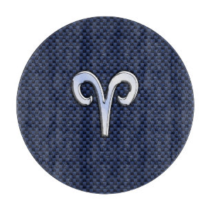 Planche À Découper Panneau Zodiac Silver Aries Bleu Carbone Fibres Im