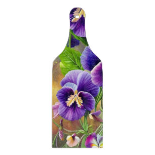 Planche À Découper Pansies violettes -AI ART