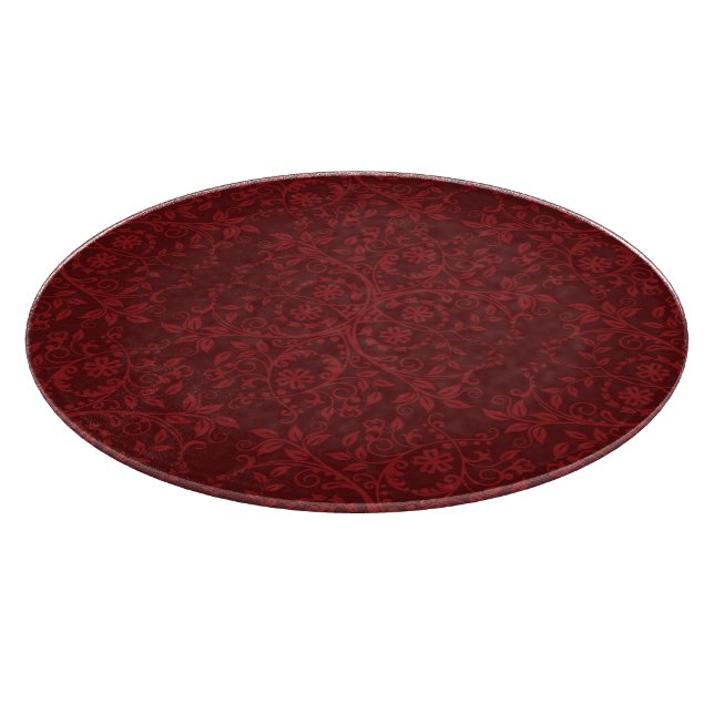 Planche À Découper Papier peint floral rouge détaillé (Coin)
