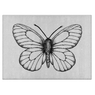 Planche À Découper Papillon blanc à veine noire