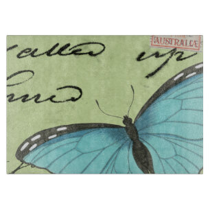 Planche À Découper Papillon Bleu-À ailes sur la carte postale