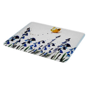 Planche À Découper Papillon bleu printemps Floral