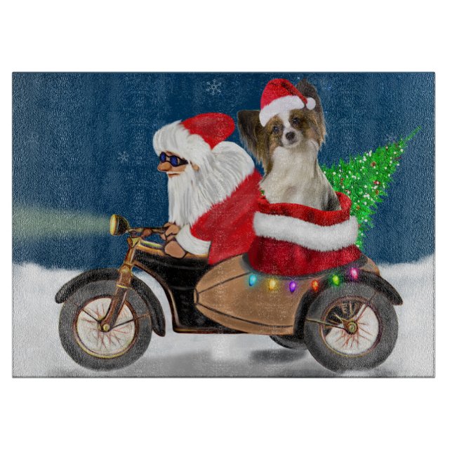 Planche À Découper Papillon Chien Noël Père Noël (Devant)