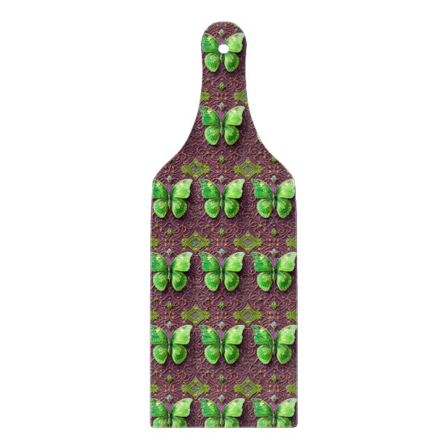 Planche À Découper Papillon vert en optique 3D (Devant)