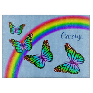 Planche À Découper Papillons arc-en-ciel colorés