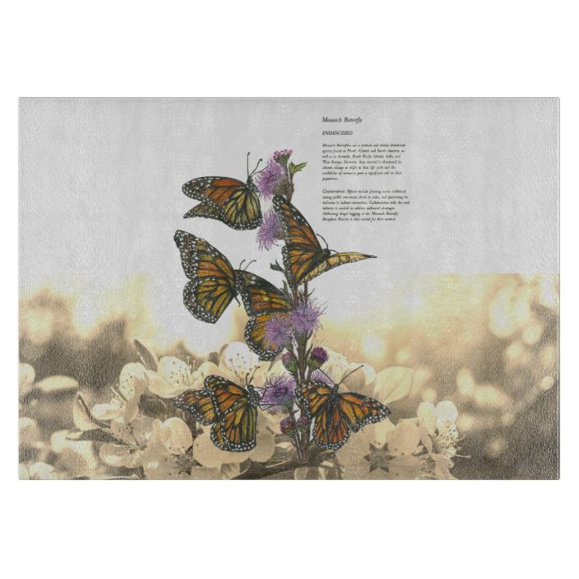 Planche À Découper Papillons Monarques Peints À La Main (Devant)