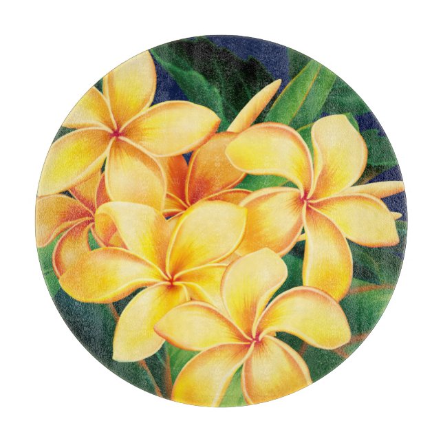 Planche À Découper Paradis tropical Plumeria Hawaiian (Devant)